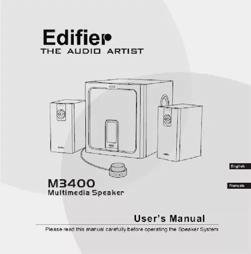Mode d'emploi EDIFIER M3400