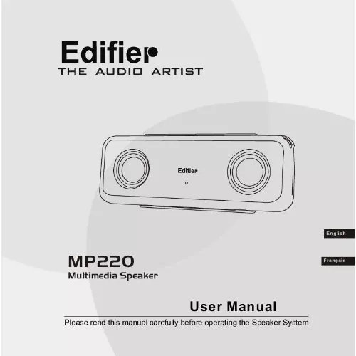 Mode d'emploi EDIFIER MP220