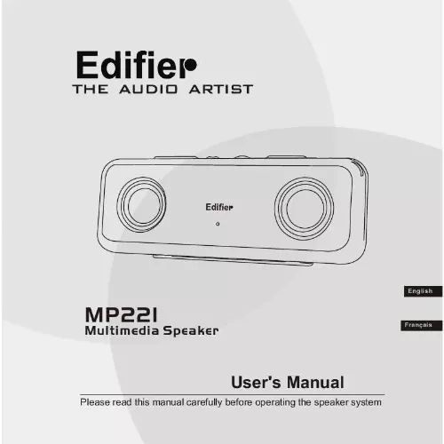 Mode d'emploi EDIFIER MP221