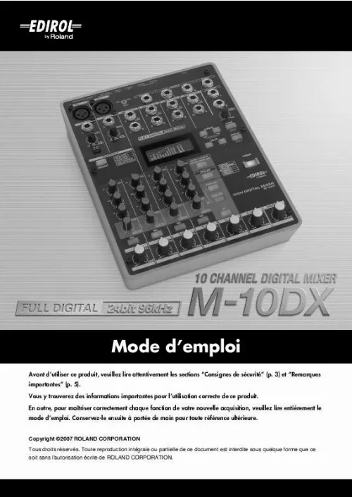 Mode d'emploi EDIROL M-10DX