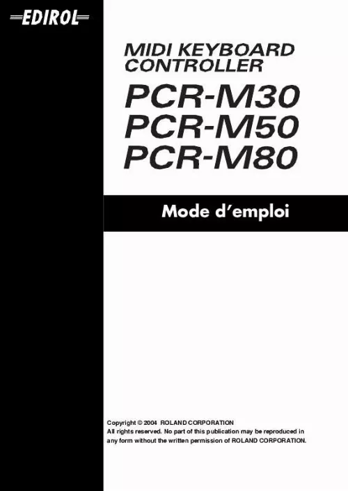 Mode d'emploi EDIROL PCR-M80