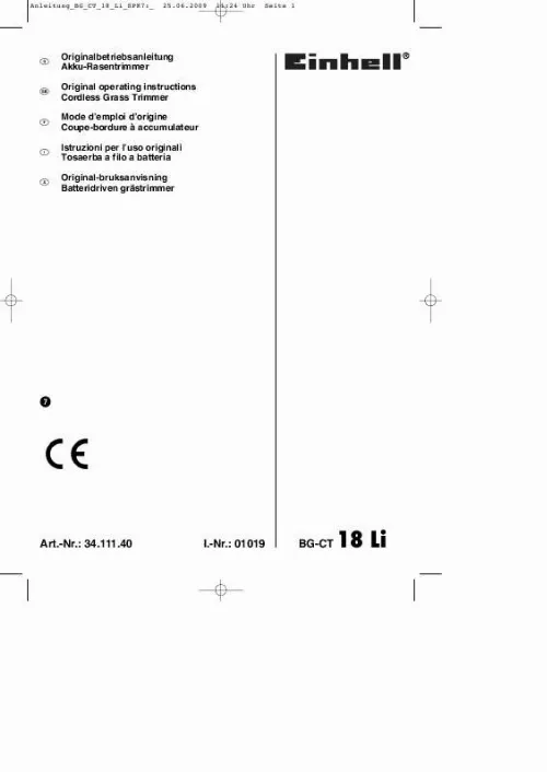 Mode d'emploi EINHELL BG-CT 18 LI