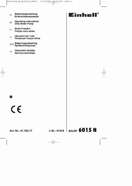 Mode d'emploi EINHELL BG-DP 6015 N