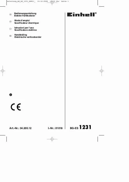 Mode d'emploi EINHELL BG-ES 1231