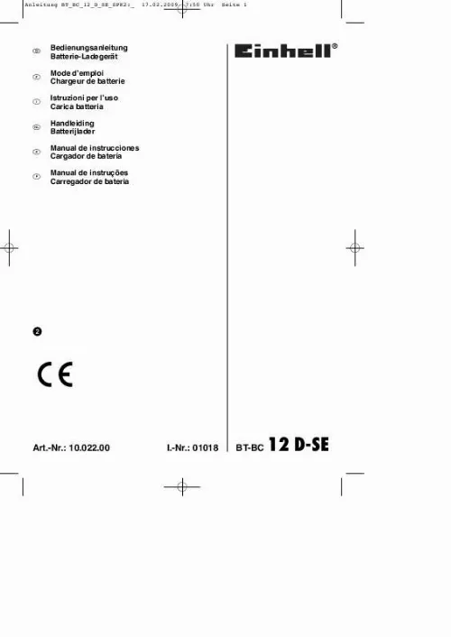 Mode d'emploi EINHELL BT-BC 12