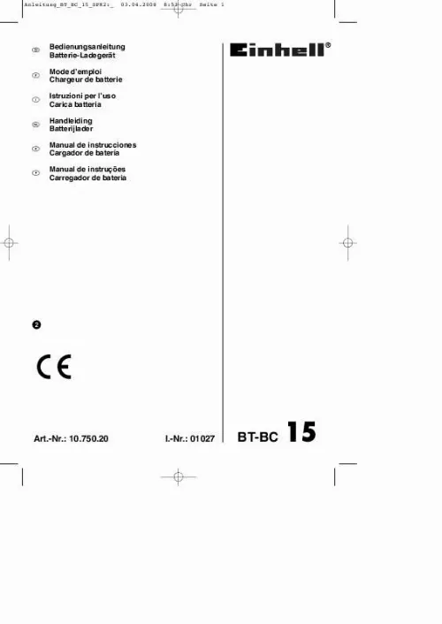 Mode d'emploi EINHELL BT-BC 15