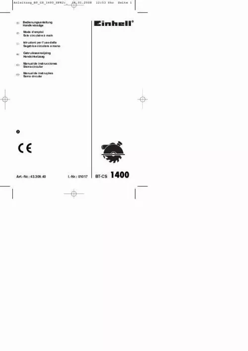 Mode d'emploi EINHELL BT-CS 1400