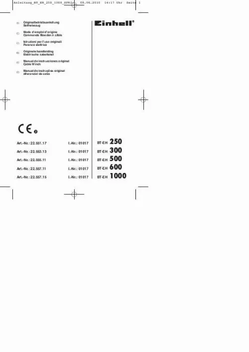 Mode d'emploi EINHELL BT-EH 500