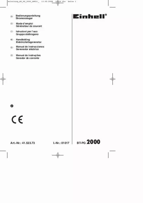 Mode d'emploi EINHELL BT-PG 2000