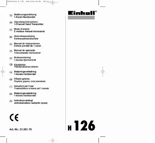 Mode d'emploi EINHELL H126