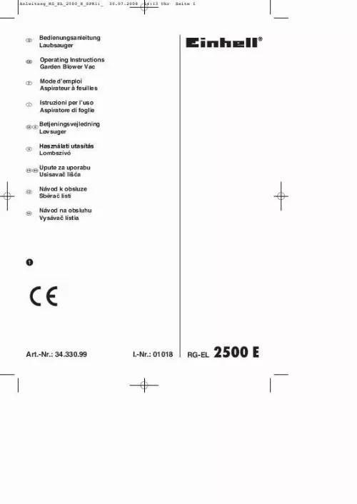 Mode d'emploi EINHELL RG-EL 2500 E