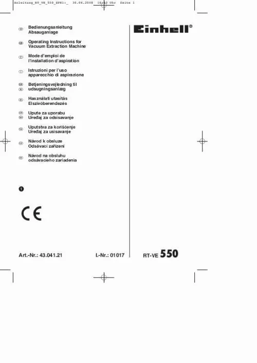 Mode d'emploi EINHELL RT-VE 550