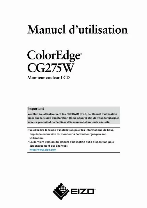 Mode d'emploi EIZO COLOREDGE CG275W