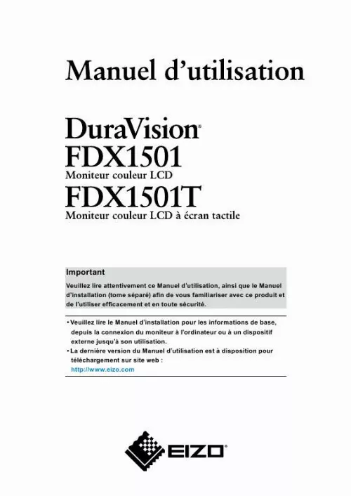 Mode d'emploi EIZO DURAVISION FDX1501