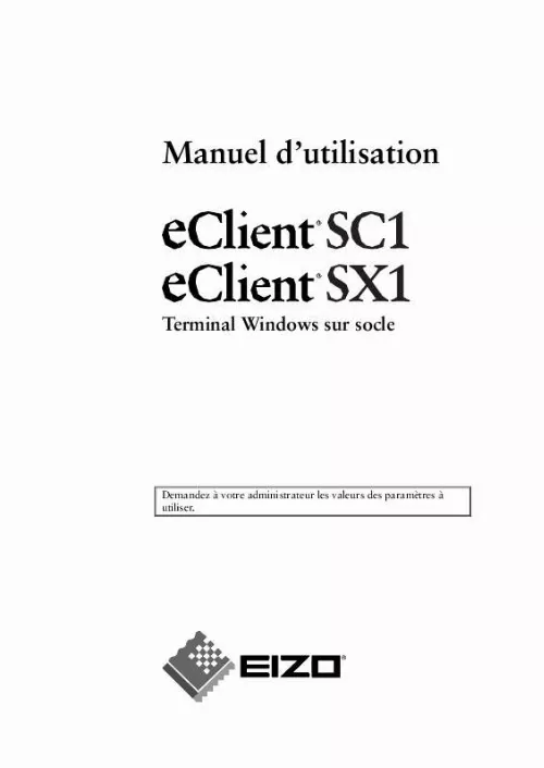 Mode d'emploi EIZO ECLIENT SC1