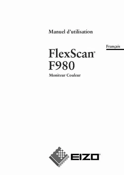 Mode d'emploi EIZO FLEXSCAN F980