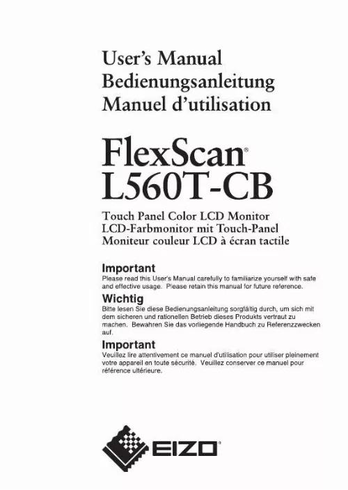 Mode d'emploi EIZO FLEXSCAN L560T-CB