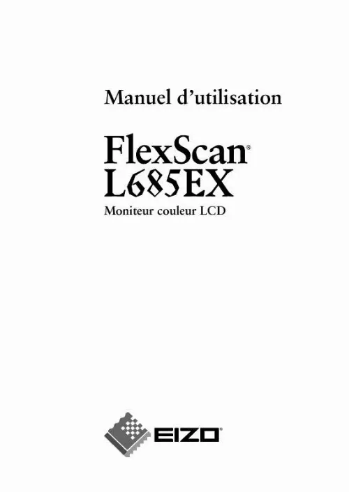 Mode d'emploi EIZO FLEXSCAN L685EX