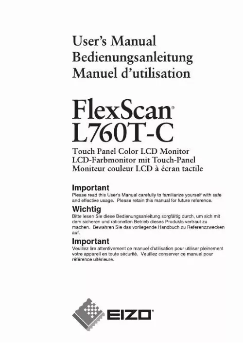 Mode d'emploi EIZO FLEXSCAN L760T-C