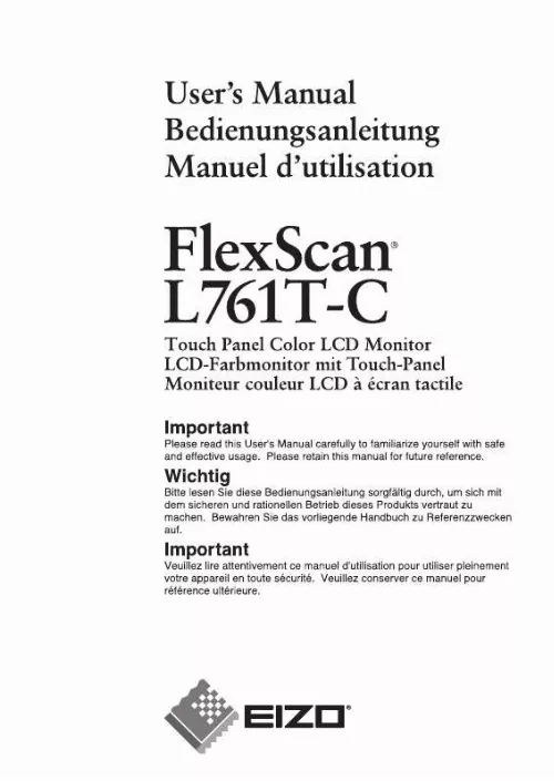 Mode d'emploi EIZO FLEXSCAN L761T-C