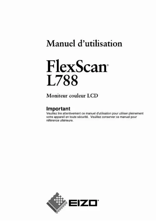 Mode d'emploi EIZO FLEXSCAN L788