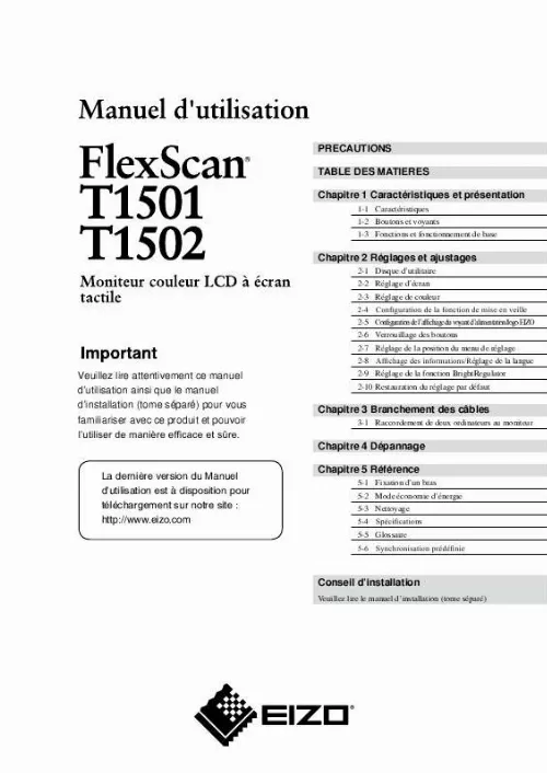 Mode d'emploi EIZO FLEXSCAN T1502