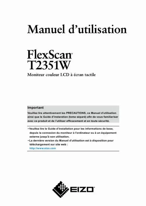 Mode d'emploi EIZO FLEXSCAN T2351W