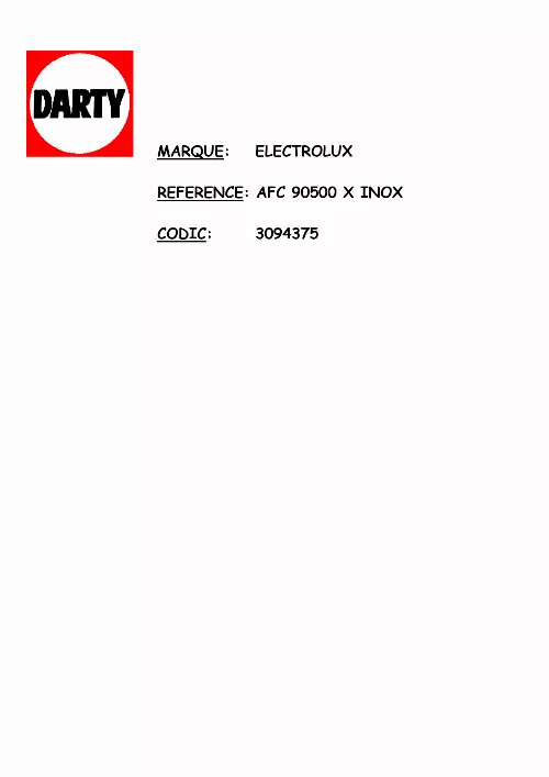 Mode d'emploi ELECTROLUX AFC90500W