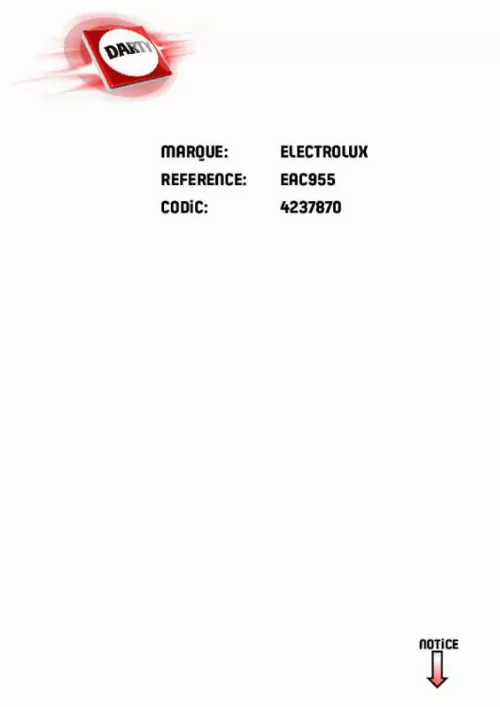 Mode d'emploi ELECTROLUX EAC955