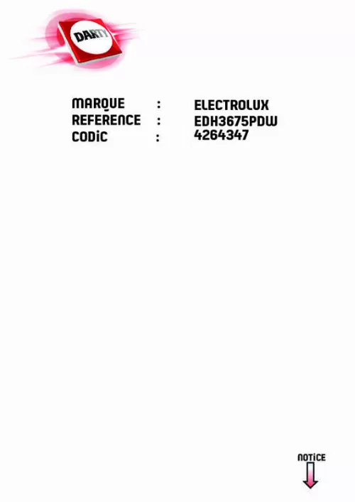 Mode d'emploi ELECTROLUX EDH3675PDW