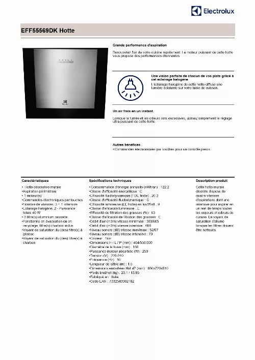 Mode d'emploi ELECTROLUX EFF55569DK