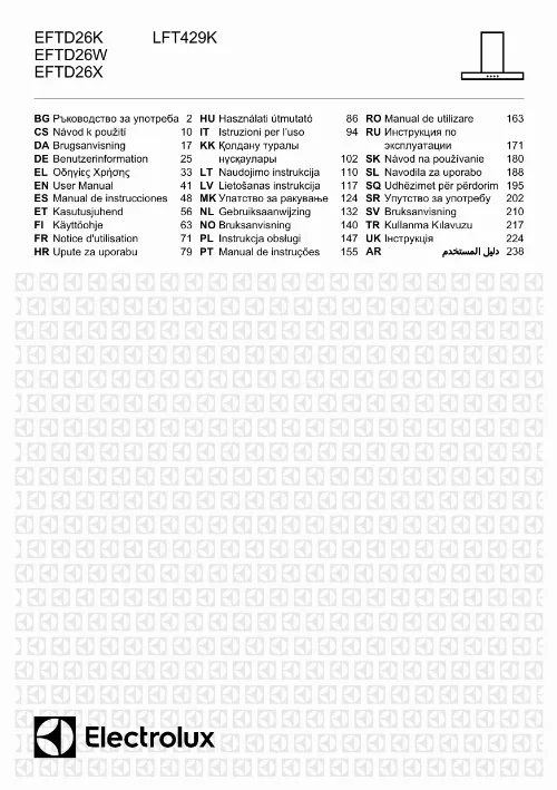 Mode d'emploi ELECTROLUX EFTD26W