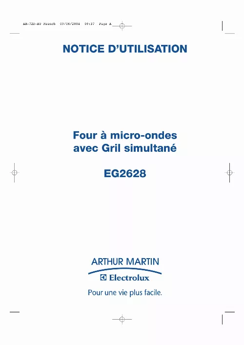 Mode d'emploi ELECTROLUX EG2628W