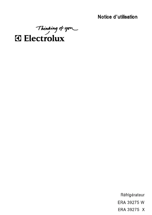 Mode d'emploi ELECTROLUX ERA39275W