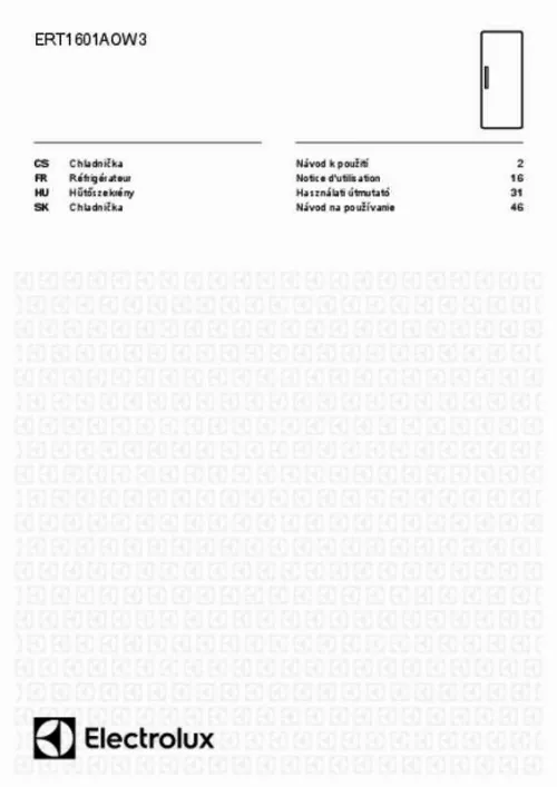 Mode d'emploi ELECTROLUX ERT1601AOW3