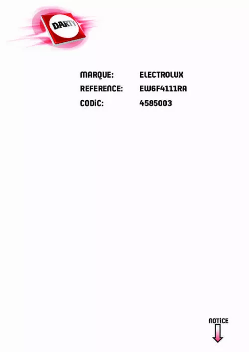 Mode d'emploi ELECTROLUX EW6F4111RA