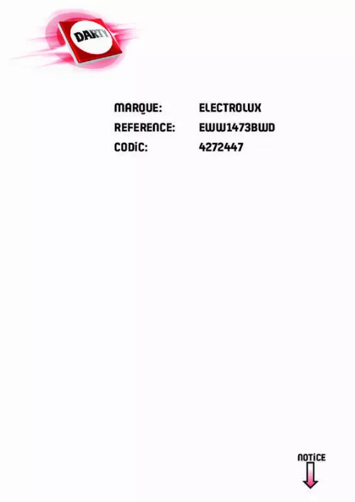 Mode d'emploi ELECTROLUX EWW1473BWD