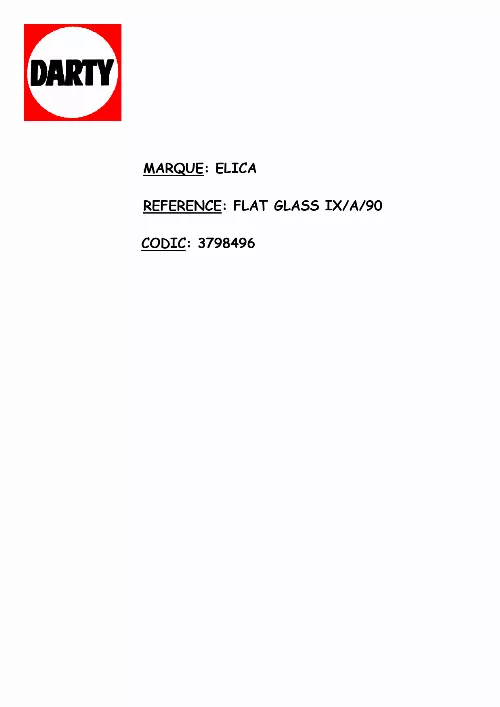 Mode d'emploi ELICA FLAT GLASS