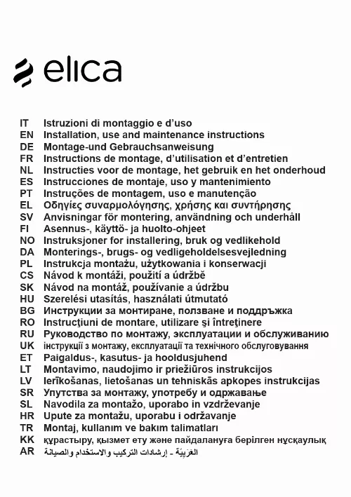 Mode d'emploi ELICA PANDORA