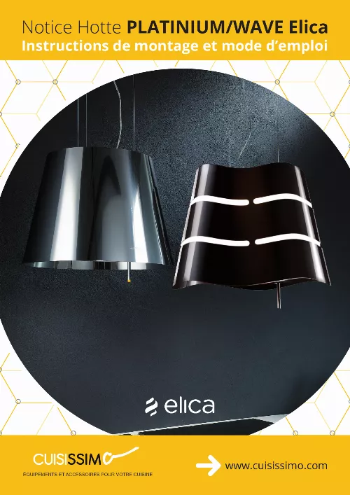 Mode d'emploi ELICA WAVE SUSPENDUE