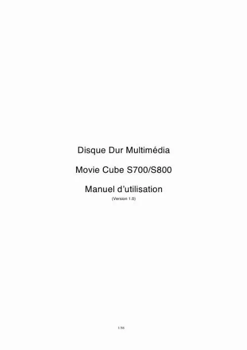 Mode d'emploi EMTEC HDD MOVIE CUBE S800