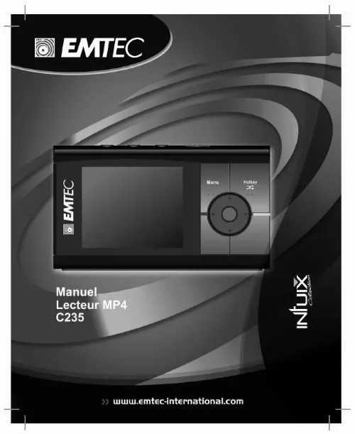 Mode d'emploi EMTEC LECTEUR MP4 C235