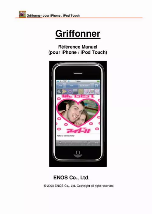 Mode d'emploi ENOS GRIFFONNER FOR IPHONE AND IPOD TOUCH