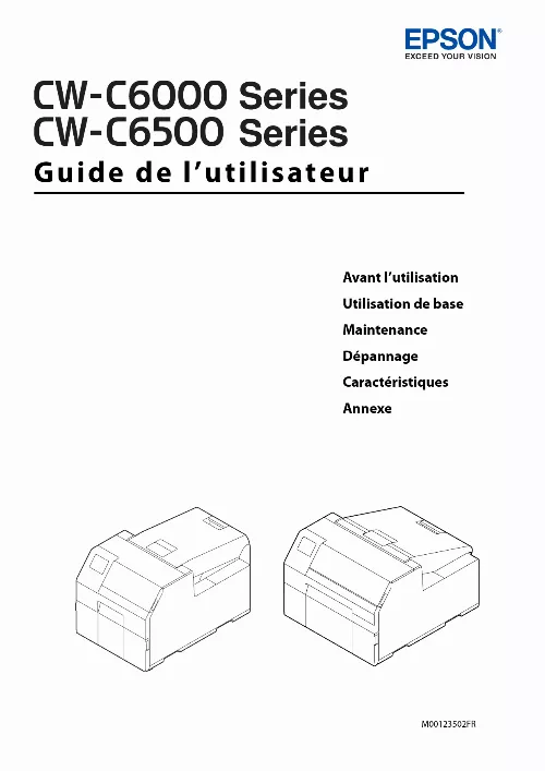 Mode d'emploi EPSON COLORWORKS CW-C6000AE