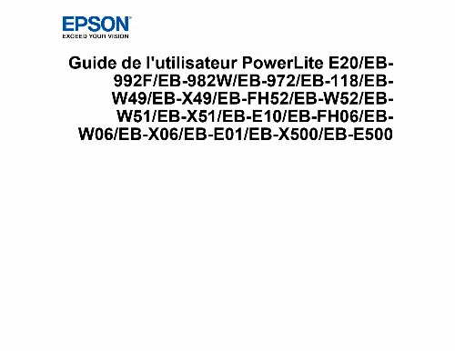 Mode d'emploi EPSON EB-E20