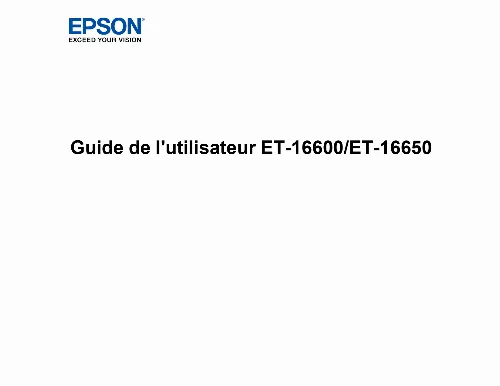 Mode d'emploi EPSON ECOTANK ET-16600