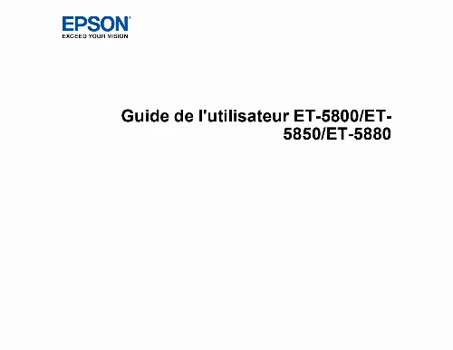 Mode d'emploi EPSON ECOTANK ET-5800