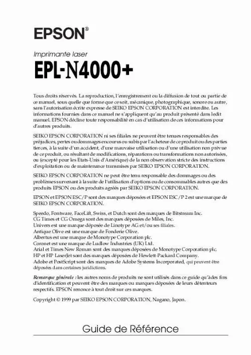 Mode d'emploi EPSON EPL-N4000+