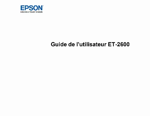 Mode d'emploi EPSON ET-2600