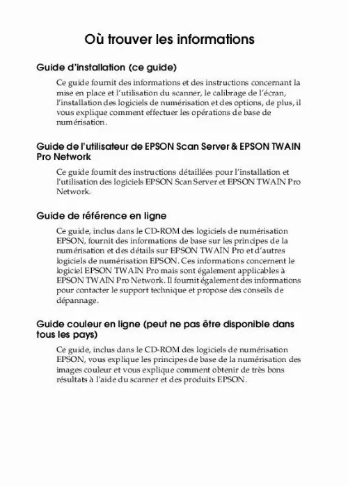 Mode d'emploi EPSON EXPRESSION 1640XL